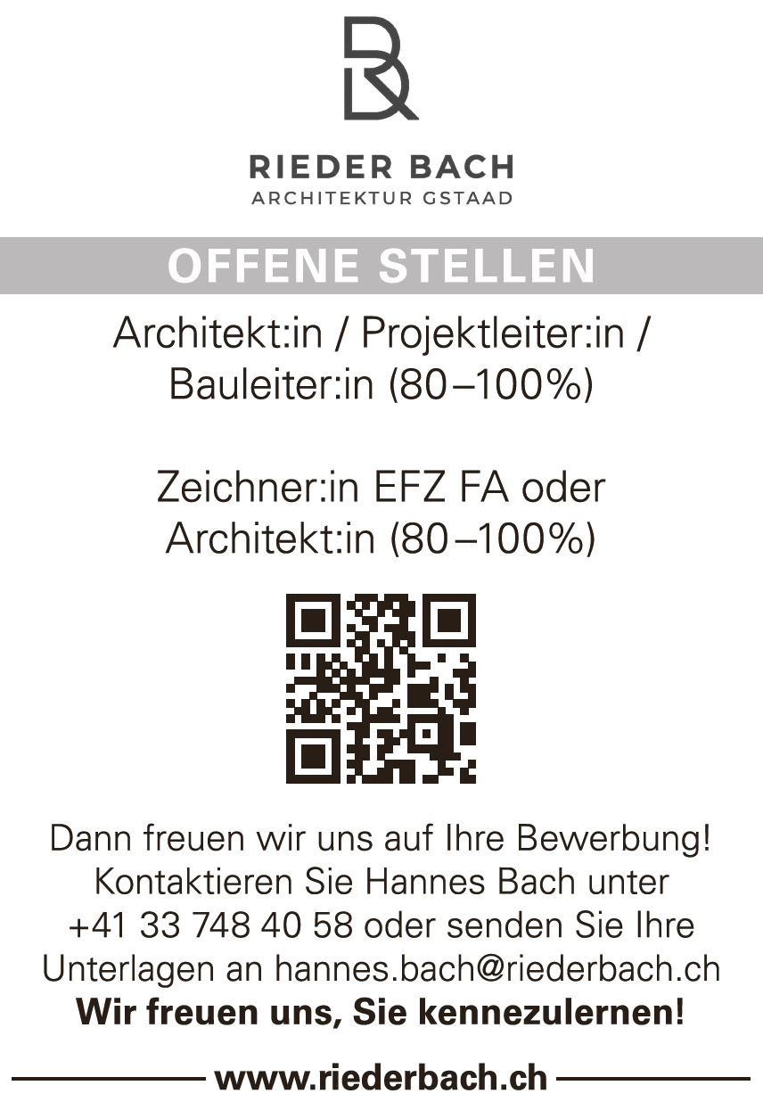 Rieder Bach Architektur Gstaad